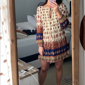 Printed long sleeve dress